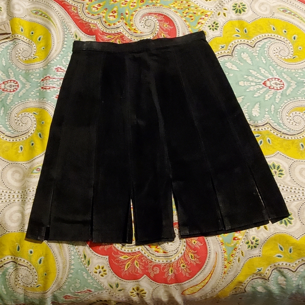 Black suede car wash style skirt
